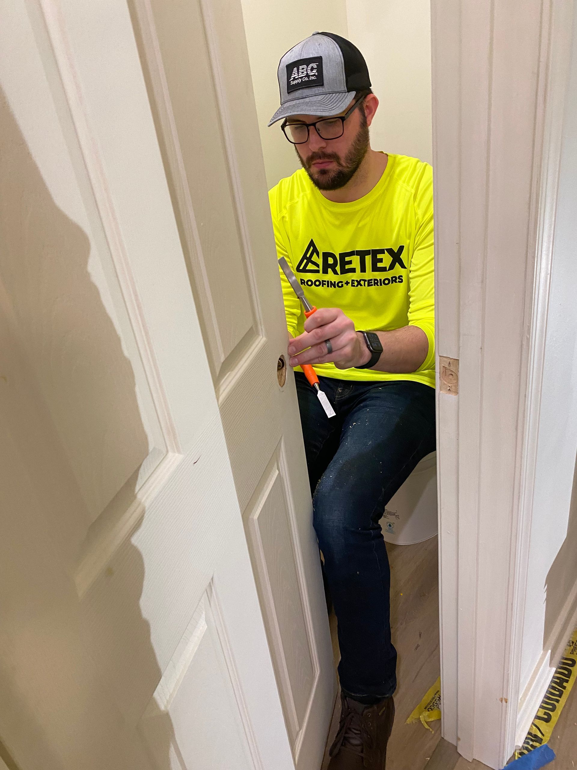 Image of RETEX's John Gordon volunteering at Richmond Habitat for Humanity in January 2022.