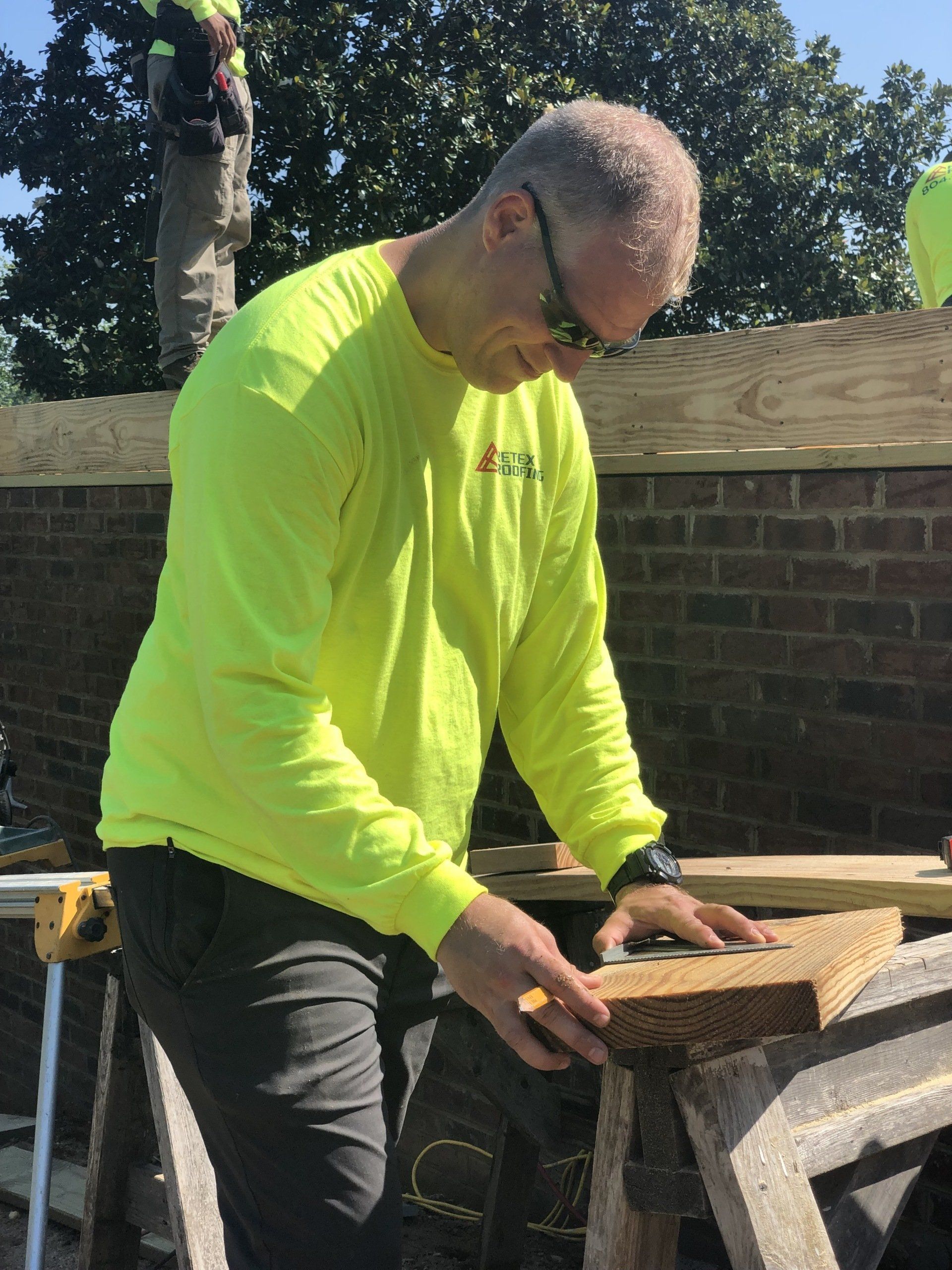 Image of RETEX’s Josh Lewis volunteering with Richmond Habitat for Humanity.