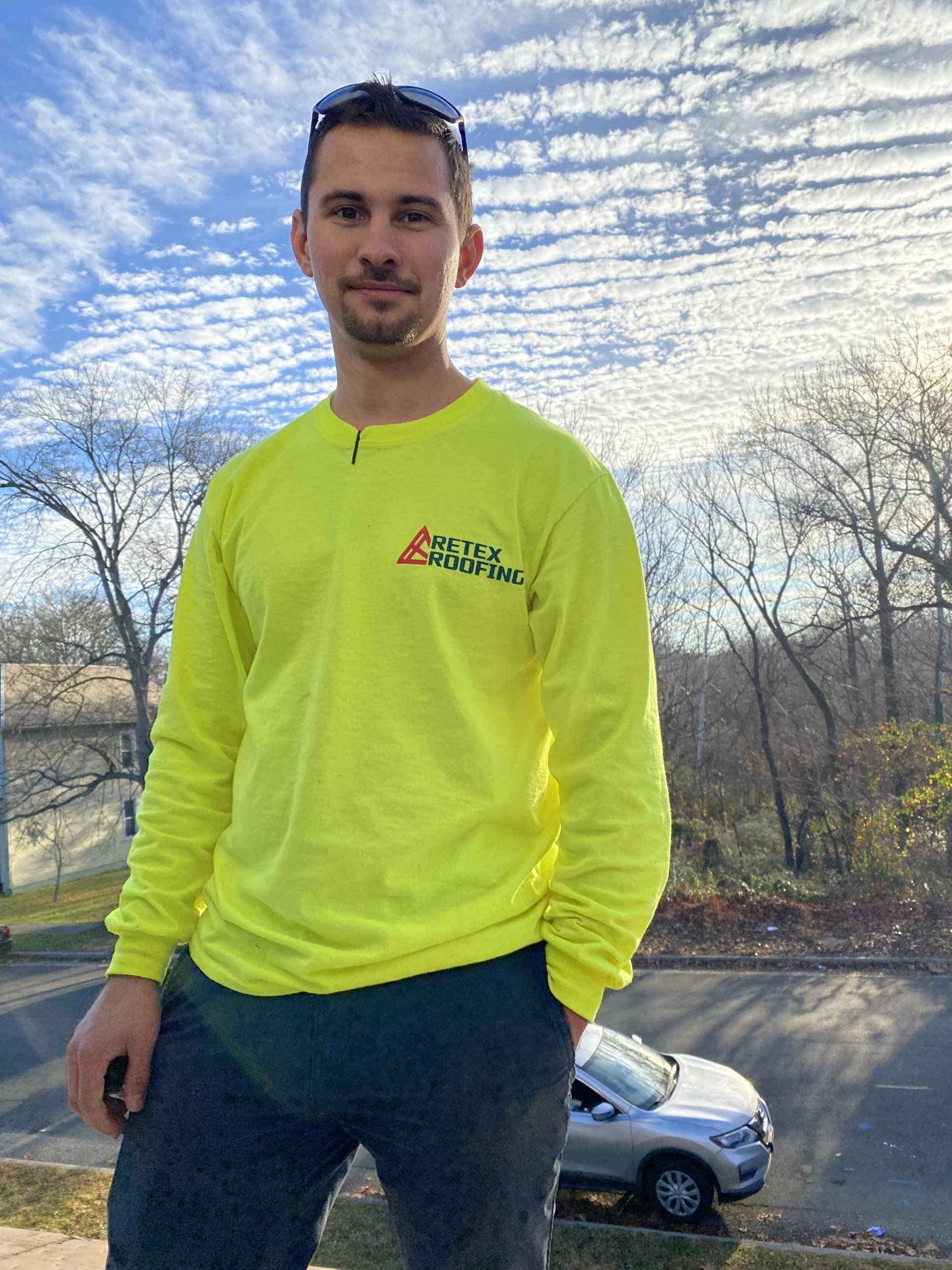 Image of RETEX’s Caleb Kammerling volunteering with Richmond Habitat for Humanity.