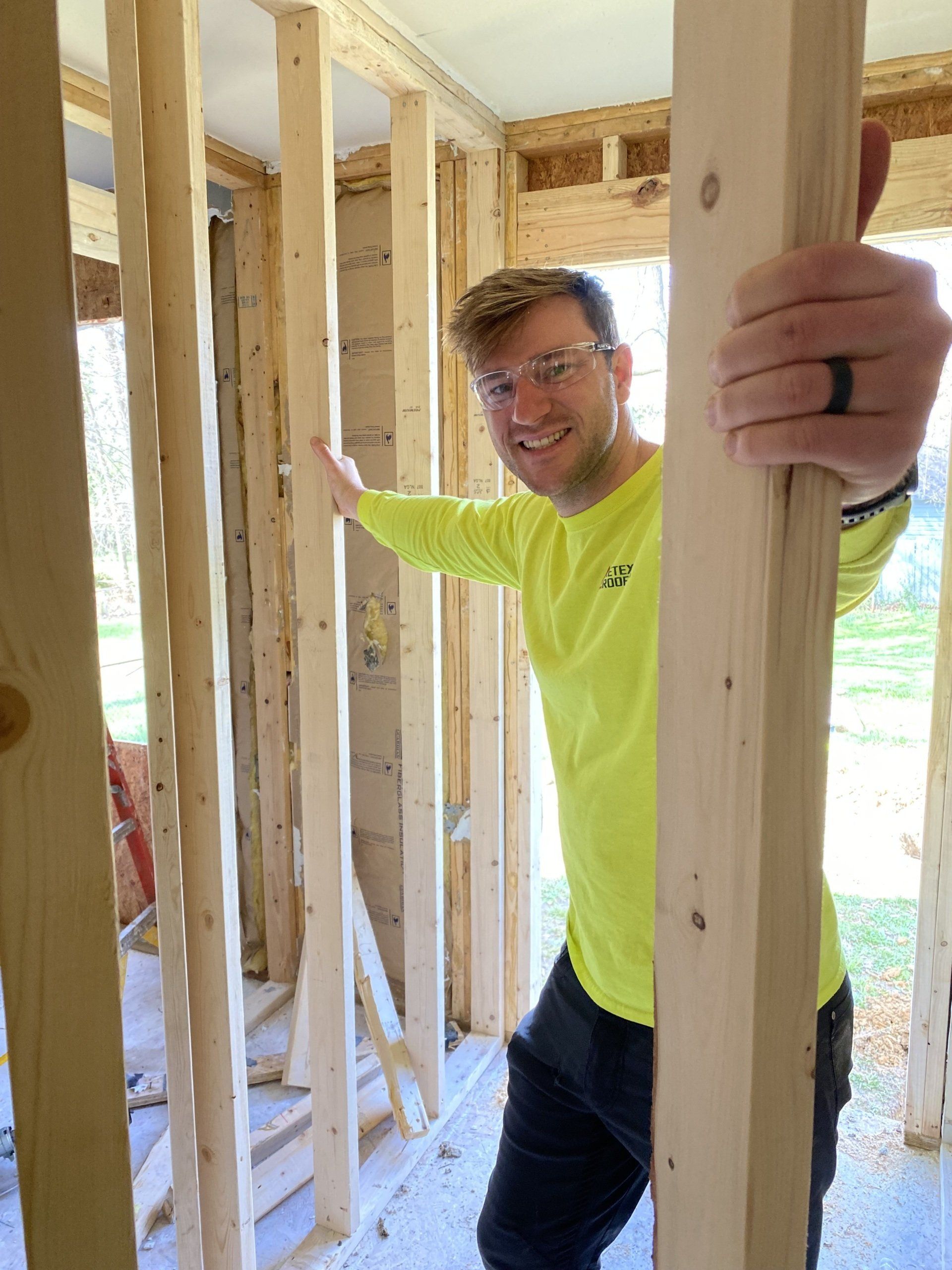 Image of RETEX's Josh Lewis volunteering with Richmond Habitat for Humanity.