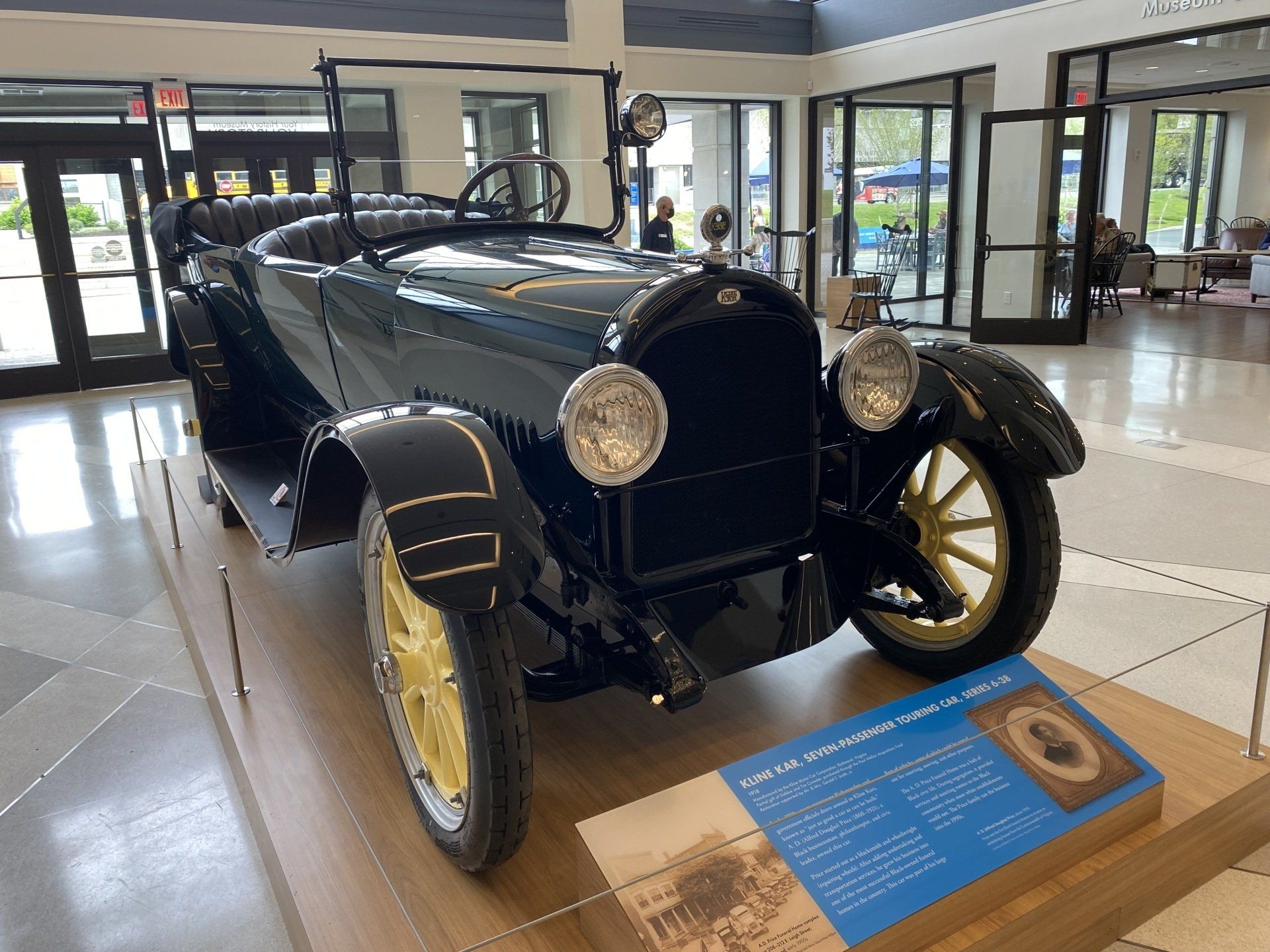 Image of an oldsmobile within the Virginia Museum of History and Culture. Photo by RETEX's Katelyn Lewis.