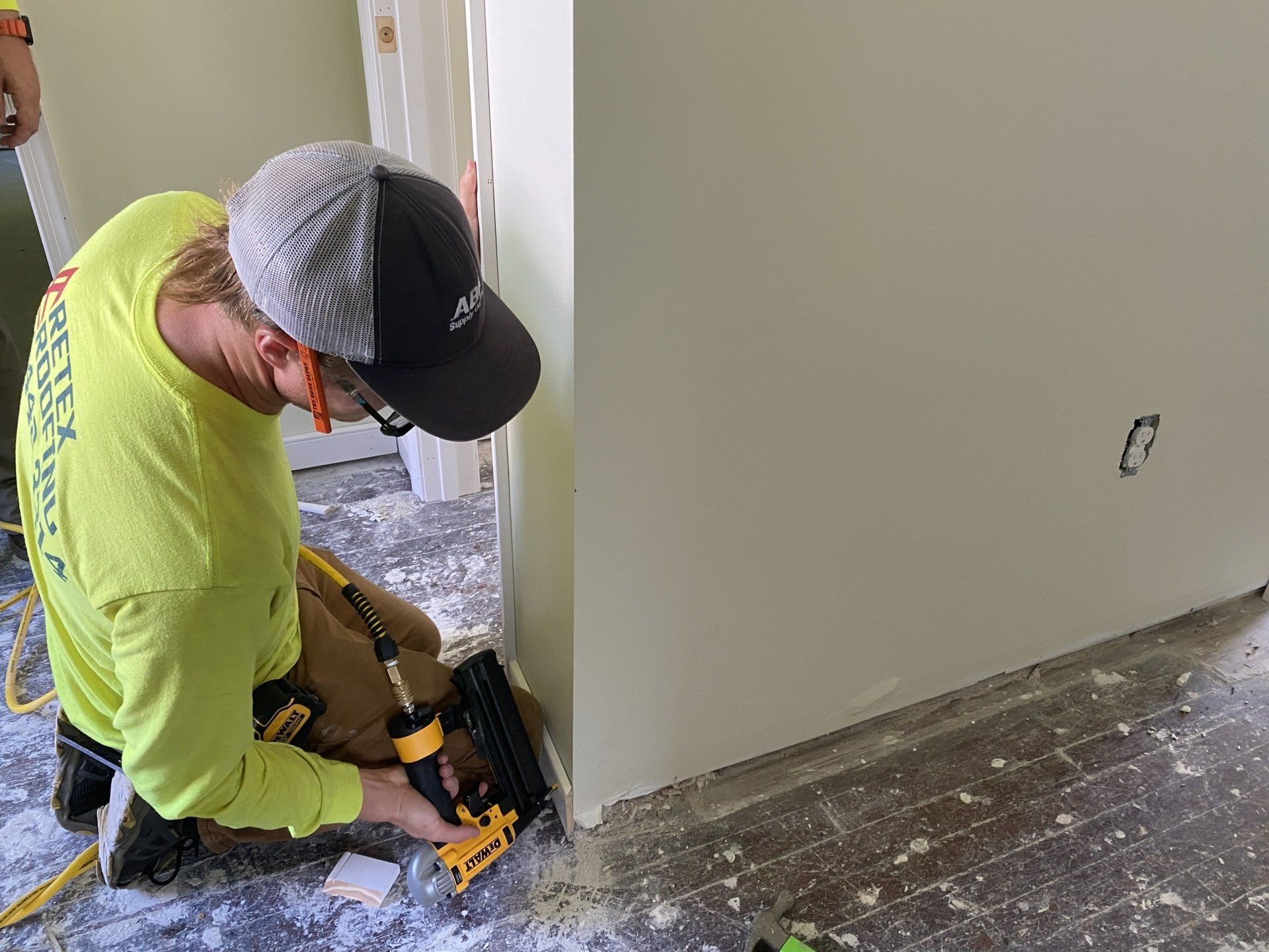 RETEX's Caleb Hennon volunteering at RIchmond Habitat for Humanity in June 2022.