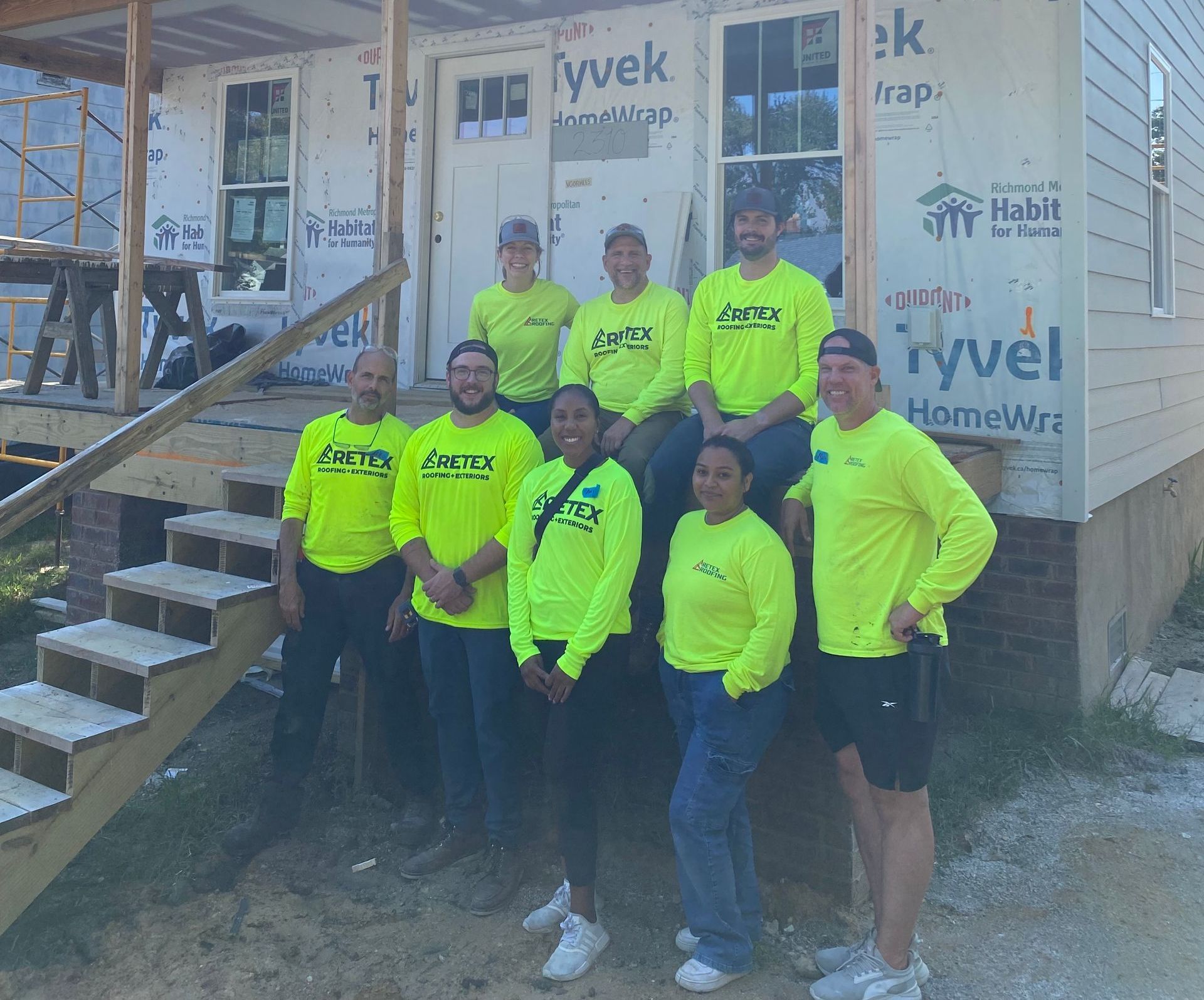 Image of RETEX’s Caleb Hennon volunteering with Richmond Habitat for Humanity.