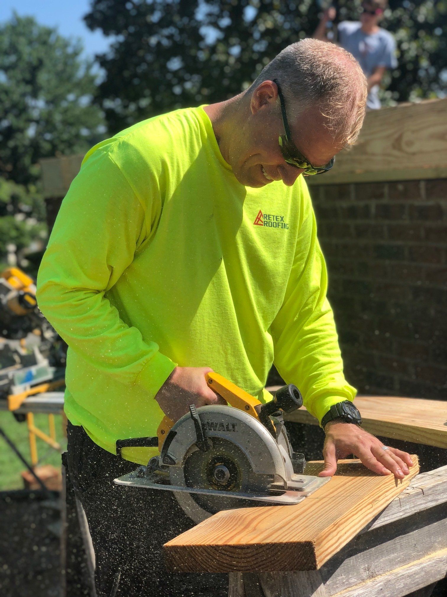 Image of RETEX’s Josh Lewis volunteering with Richmond Habitat for Humanity.