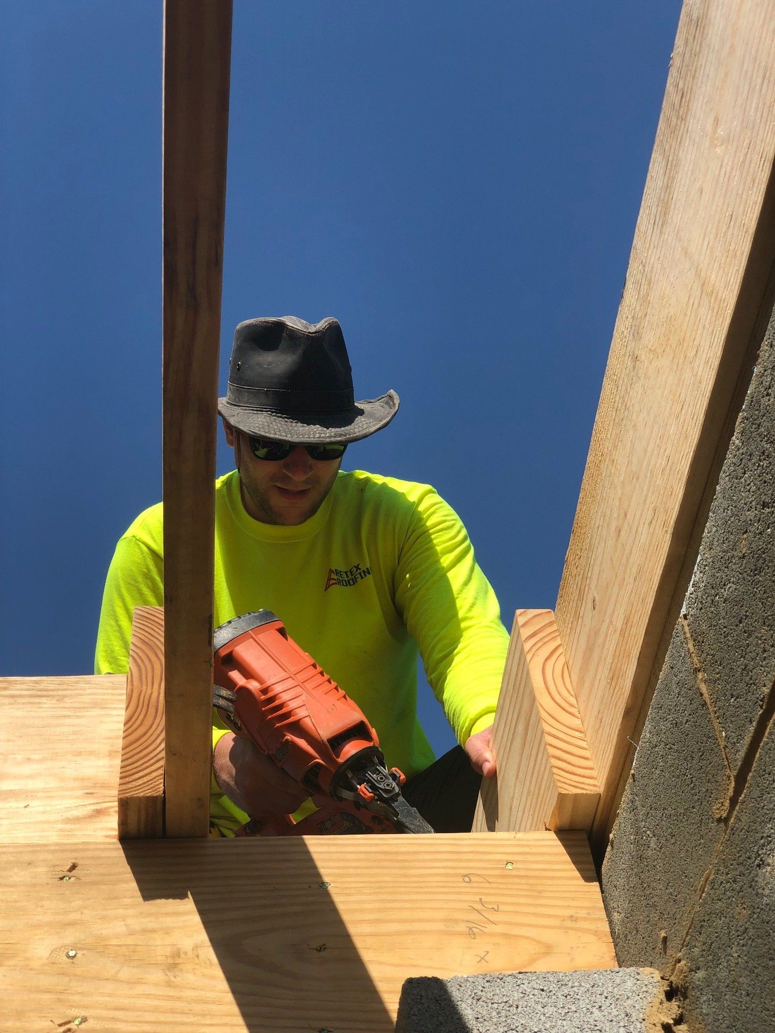 Image of RETEX’s Josh Lewis volunteering with Richmond Habitat for Humanity.