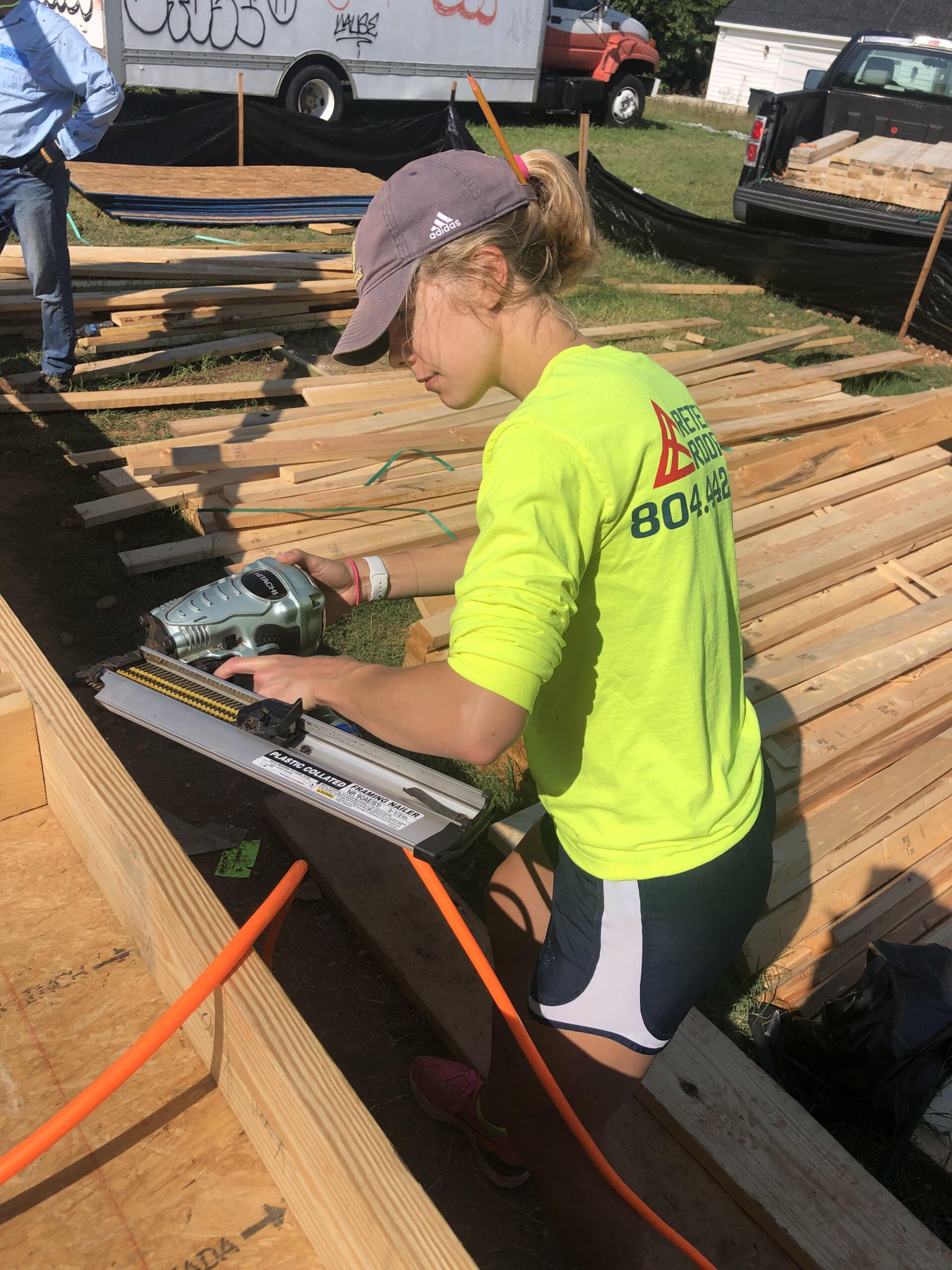 Image of RETEX’s Katelyn Lewis volunteering with Richmond Habitat for Humanity.