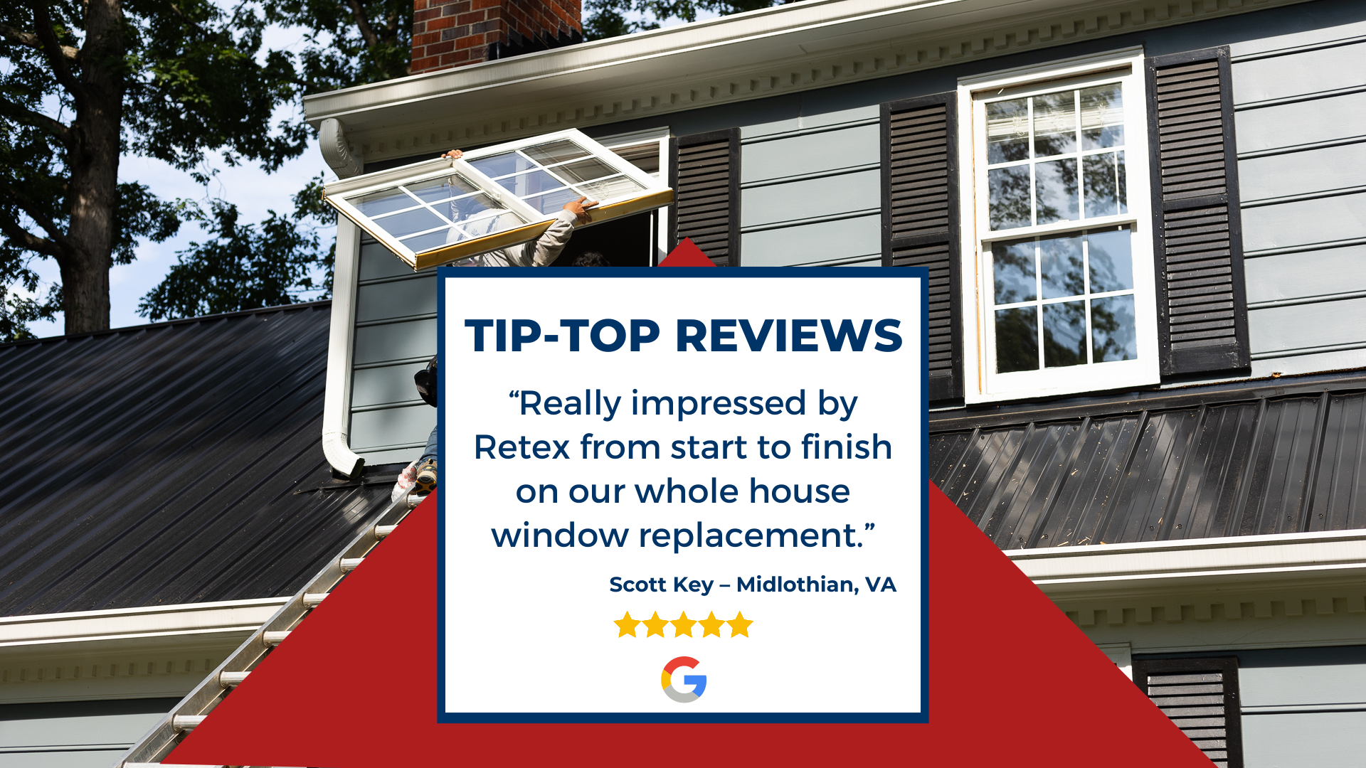Graphic of client Google review: