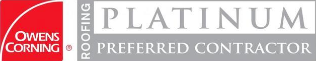 A graphic of the Owens Corning Platinum Preferred Contractor badge.