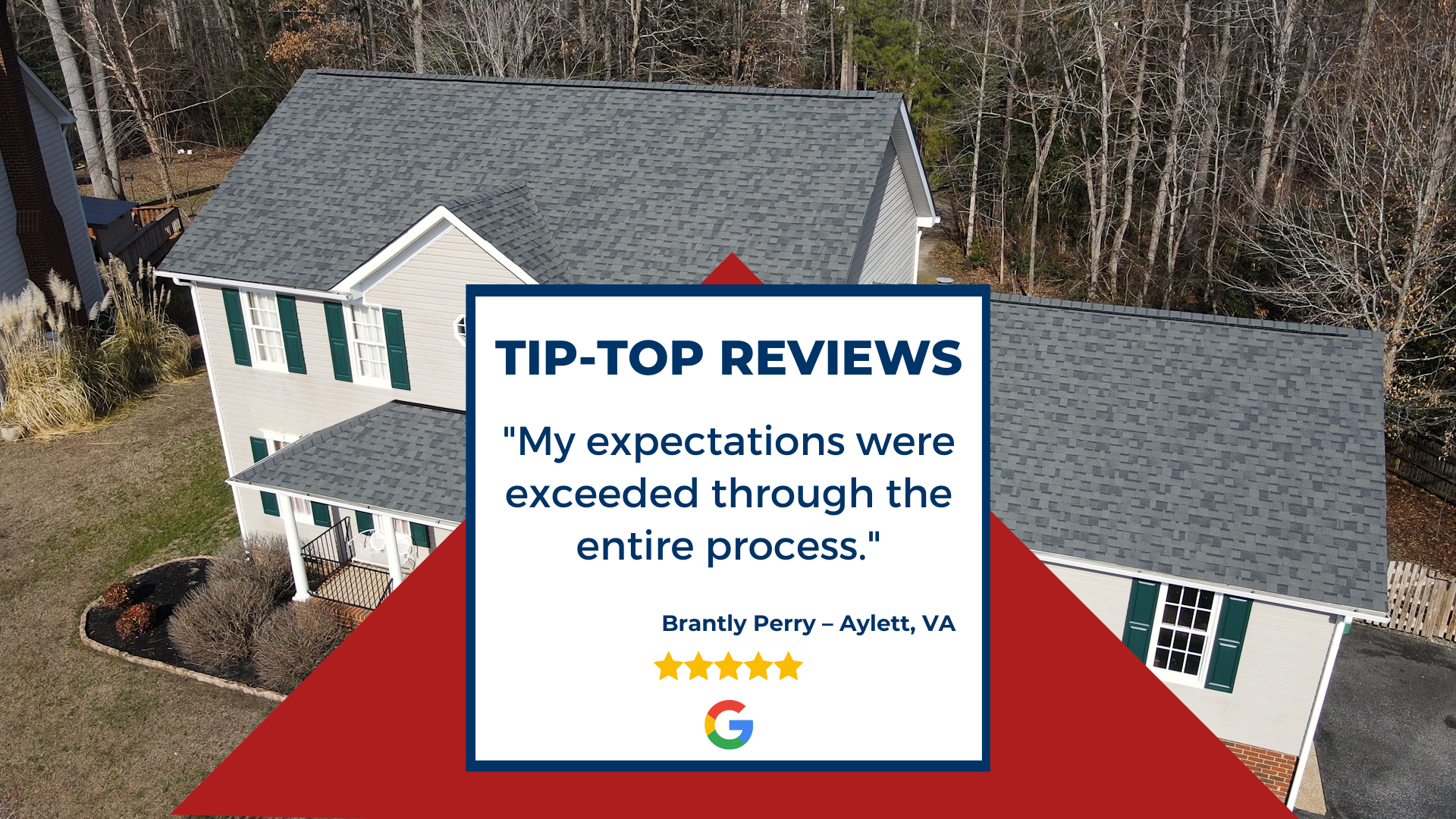 Graphic of client Google review: