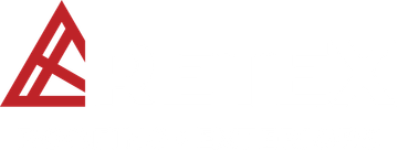 RETEX Roofing & Exteriors logo with tagline; logo text is in white, while RETEX symbol is in red.