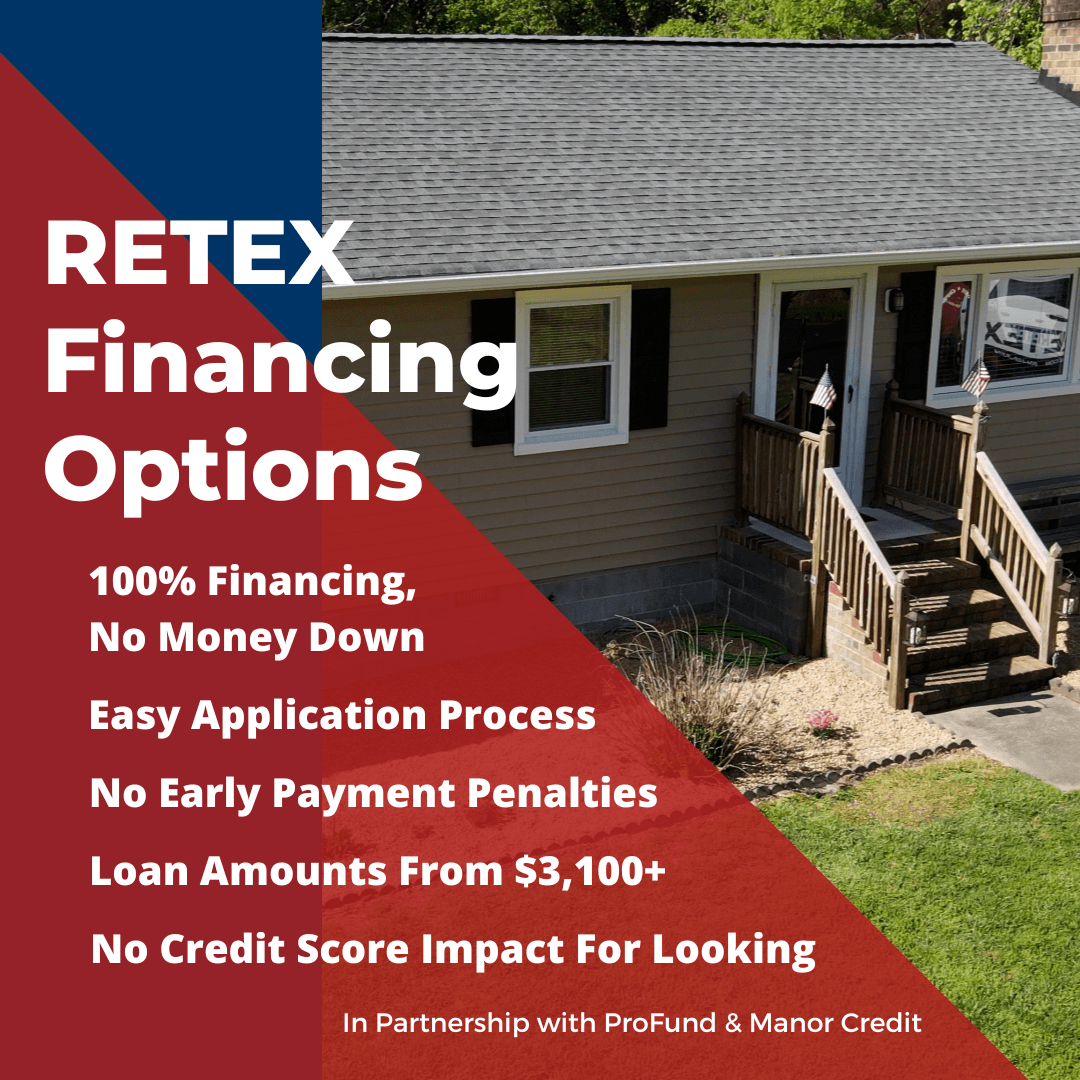 An infographic explaining RETEX financing options for replacement projects.