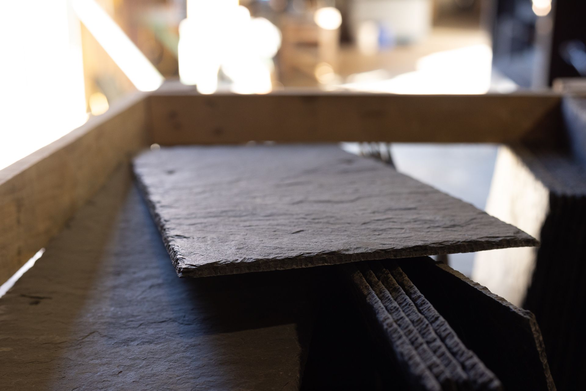An image of a slab of natural slate tile.