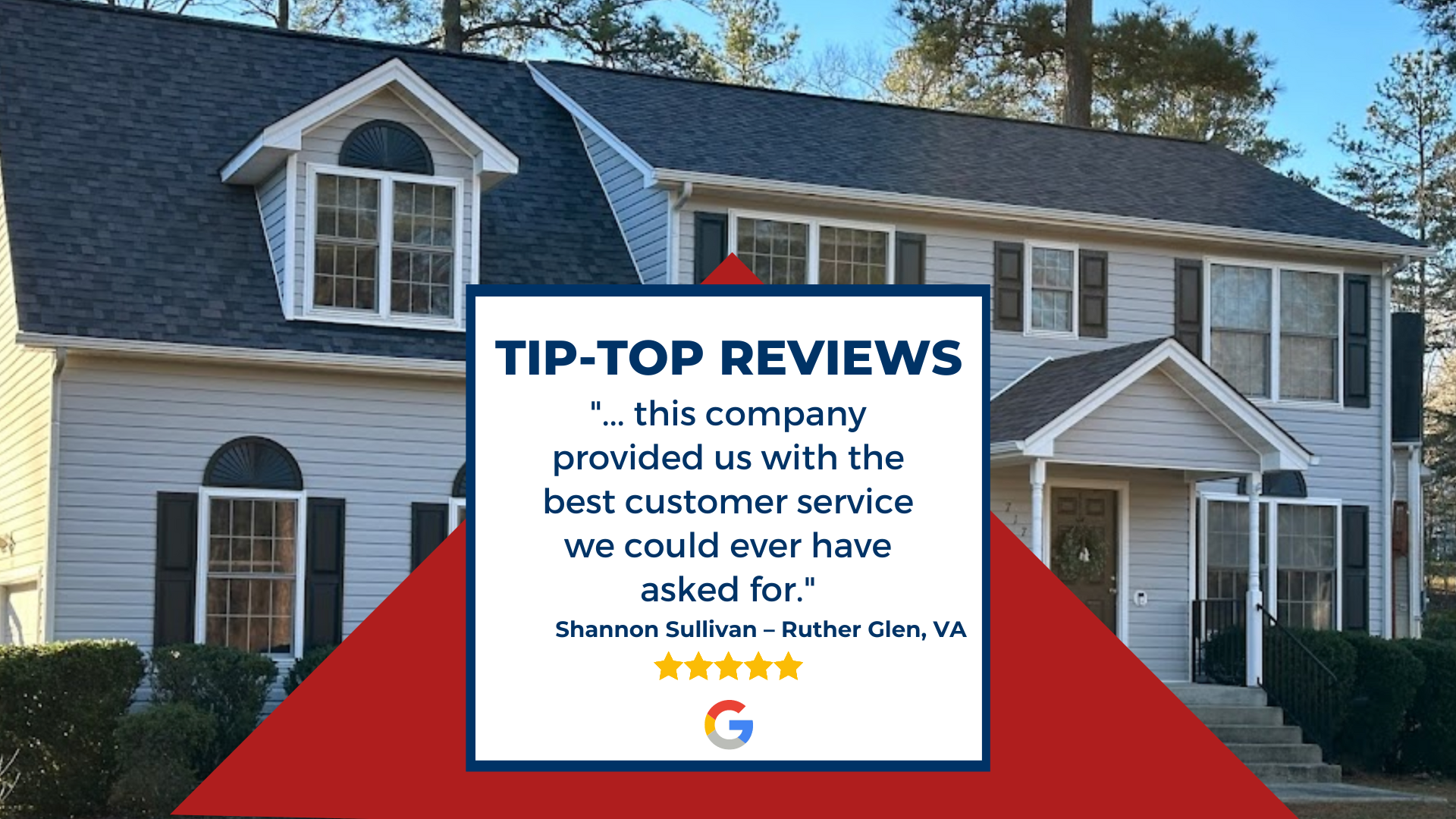 Graphic of client Google review: