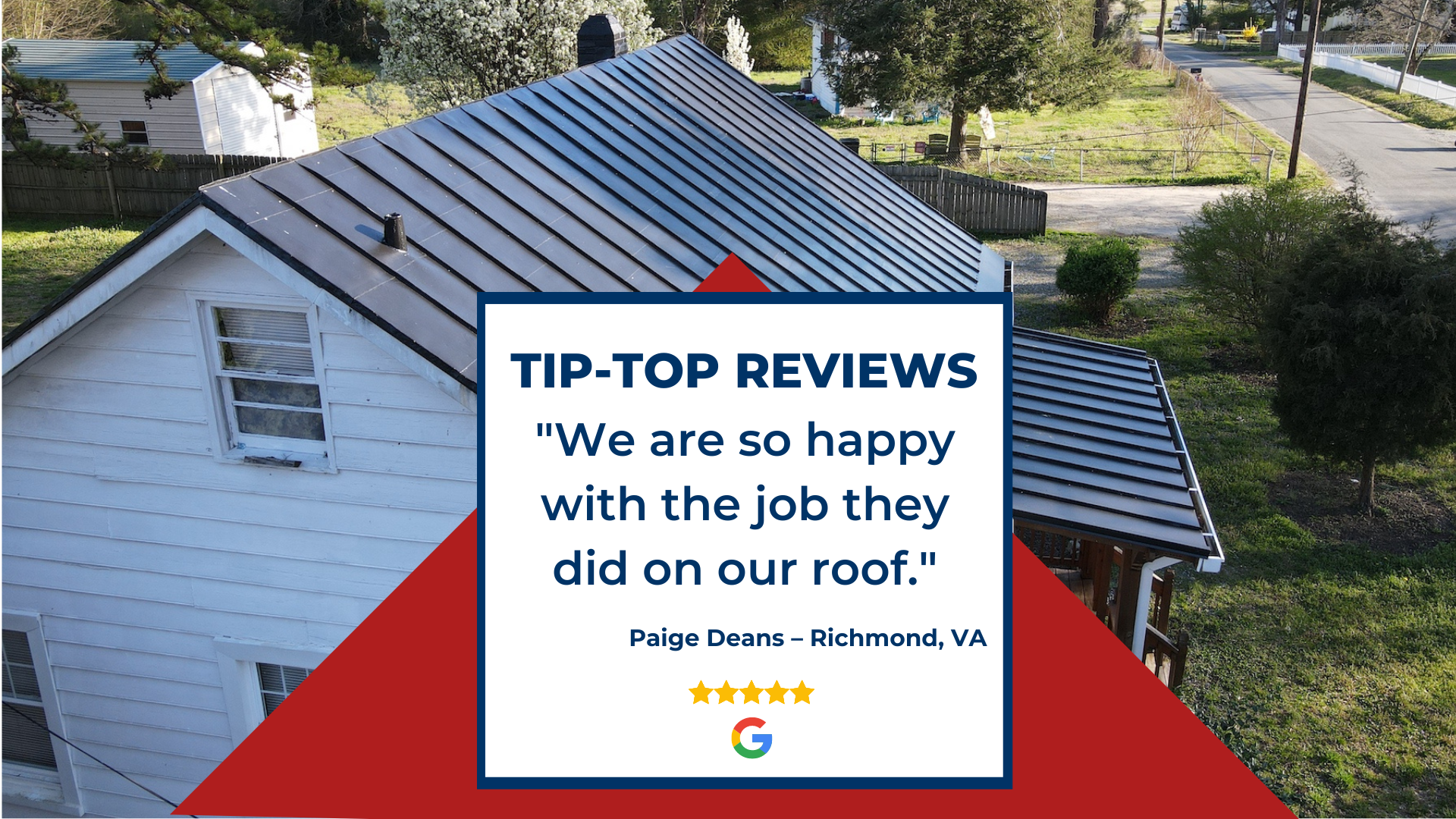 A graphic of a RETEX client's 5-star Google review. The graphic says: