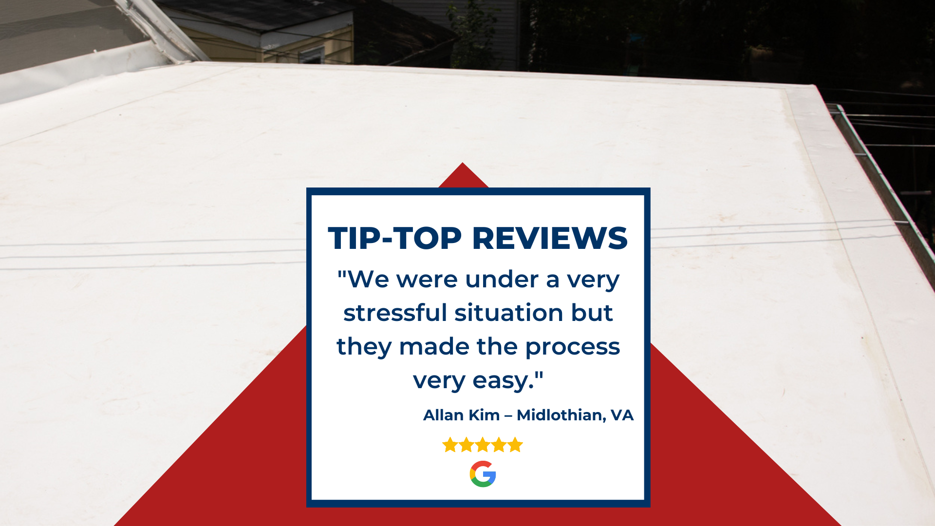 flat roof Client Google review: