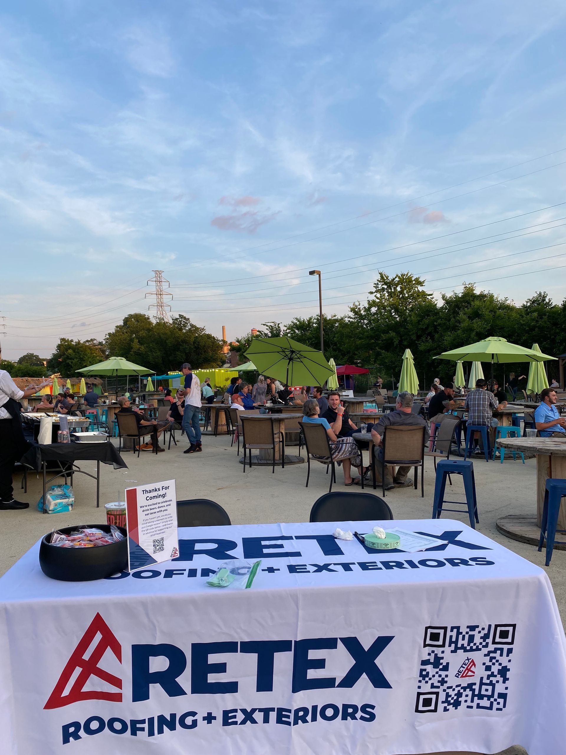 An image of RETEX employees and guests mingling at the RETEX Client Appreciation event in June 2023.