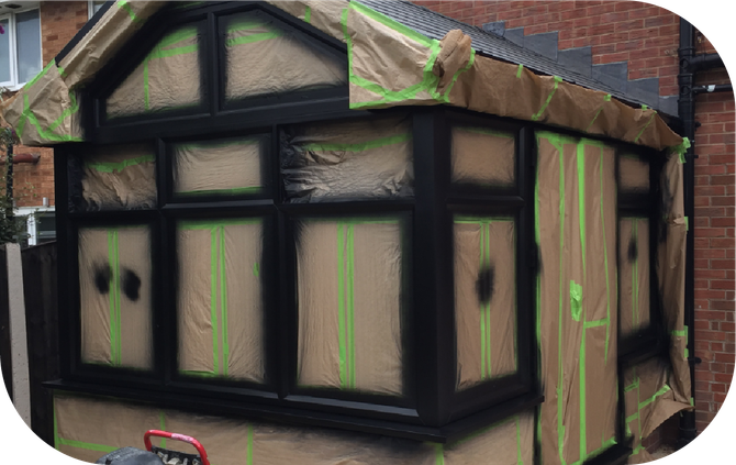 An attic with aluminum foil covering the ceiling