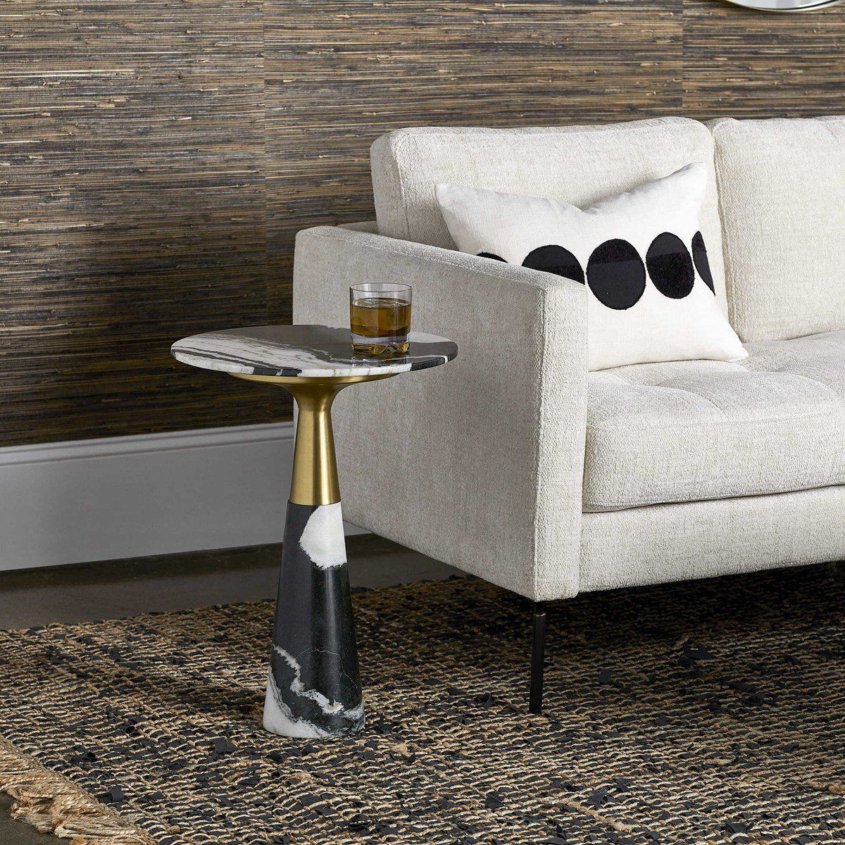 Mixed marble and brass looks chic in this retro-modern side table