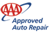 Aa approved auto repair logo on a white background.