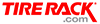 A red and white logo for tire rack.com