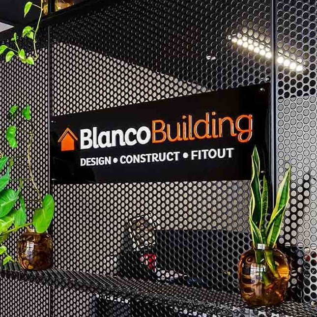 Blanco Building Company Signage in Office —  Builders Townsville QLD