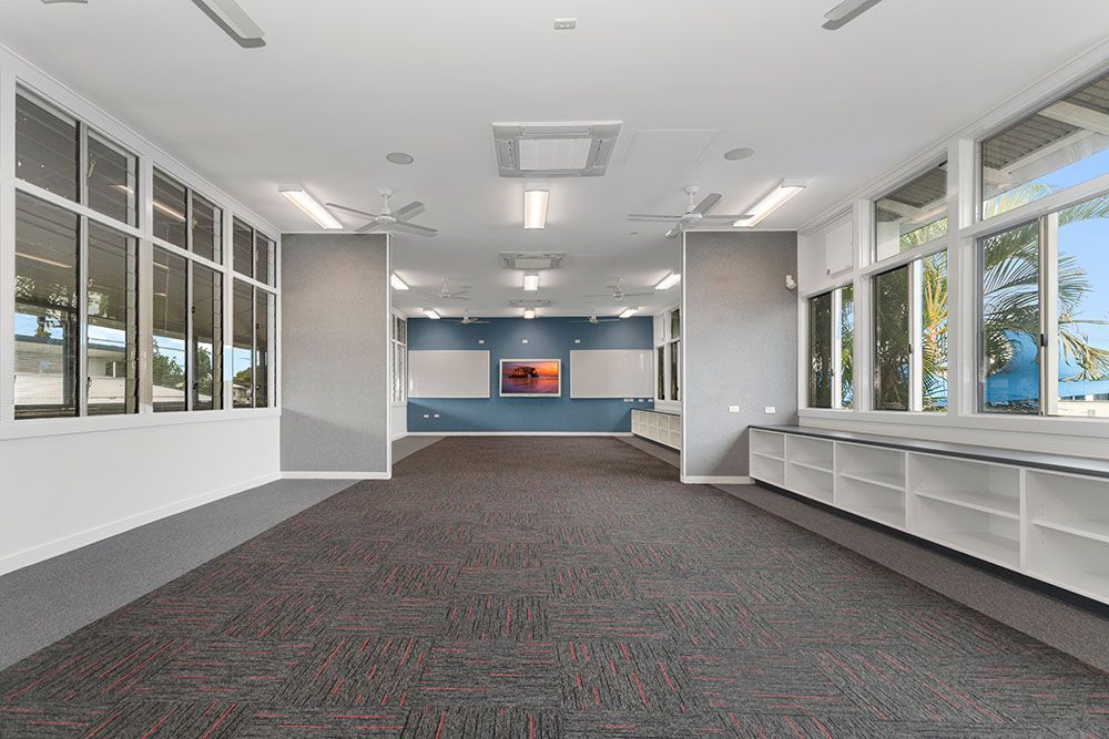 New Carpet In Classroom — Award-Winning Builders in Townsville, QLD