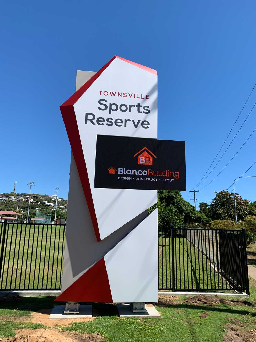 Townsville Sports Reserve sign — Award-Winning Builders in Townsville, QLD