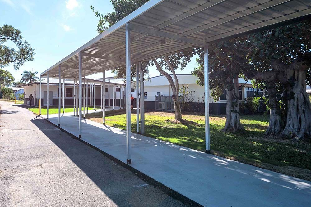 Covered Walkway In High School — Award-Winning Builders in Townsville, QLD