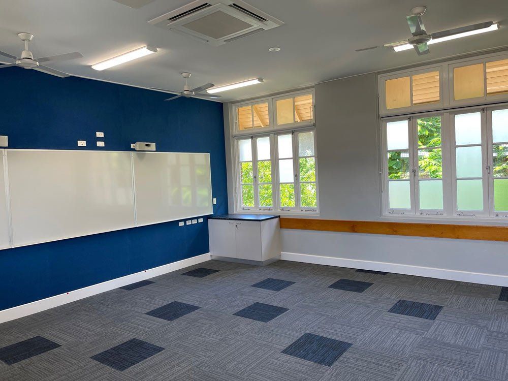 Ayr State High School Classroom with white board — Award-Winning Builders in Townsville, QLD