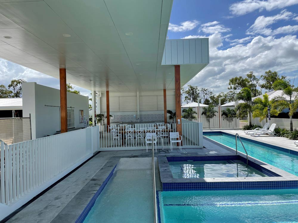 Pool Area of Townsville Tourist and Lifestyle Village — Award-Winning Builders in Townsville, QLD