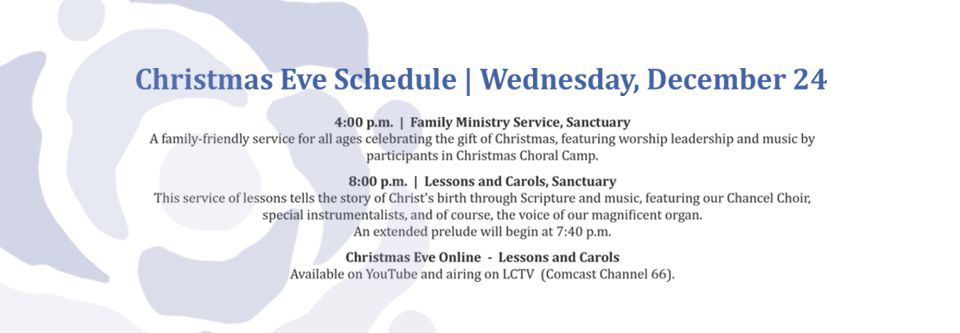 Christmas Eve Schedule 2025