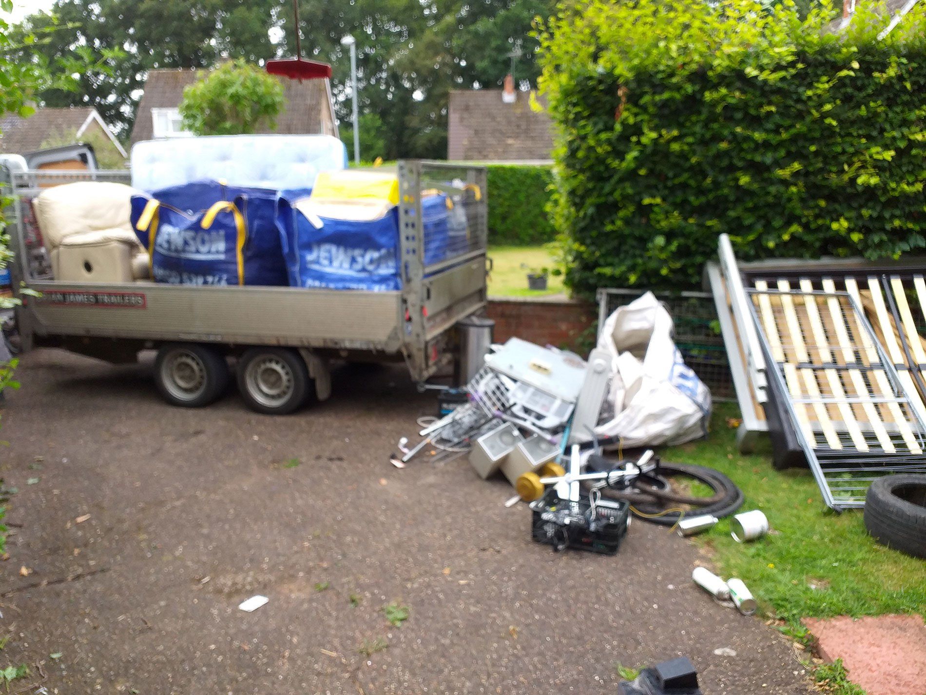 a waste clearance in progress in Norfolk