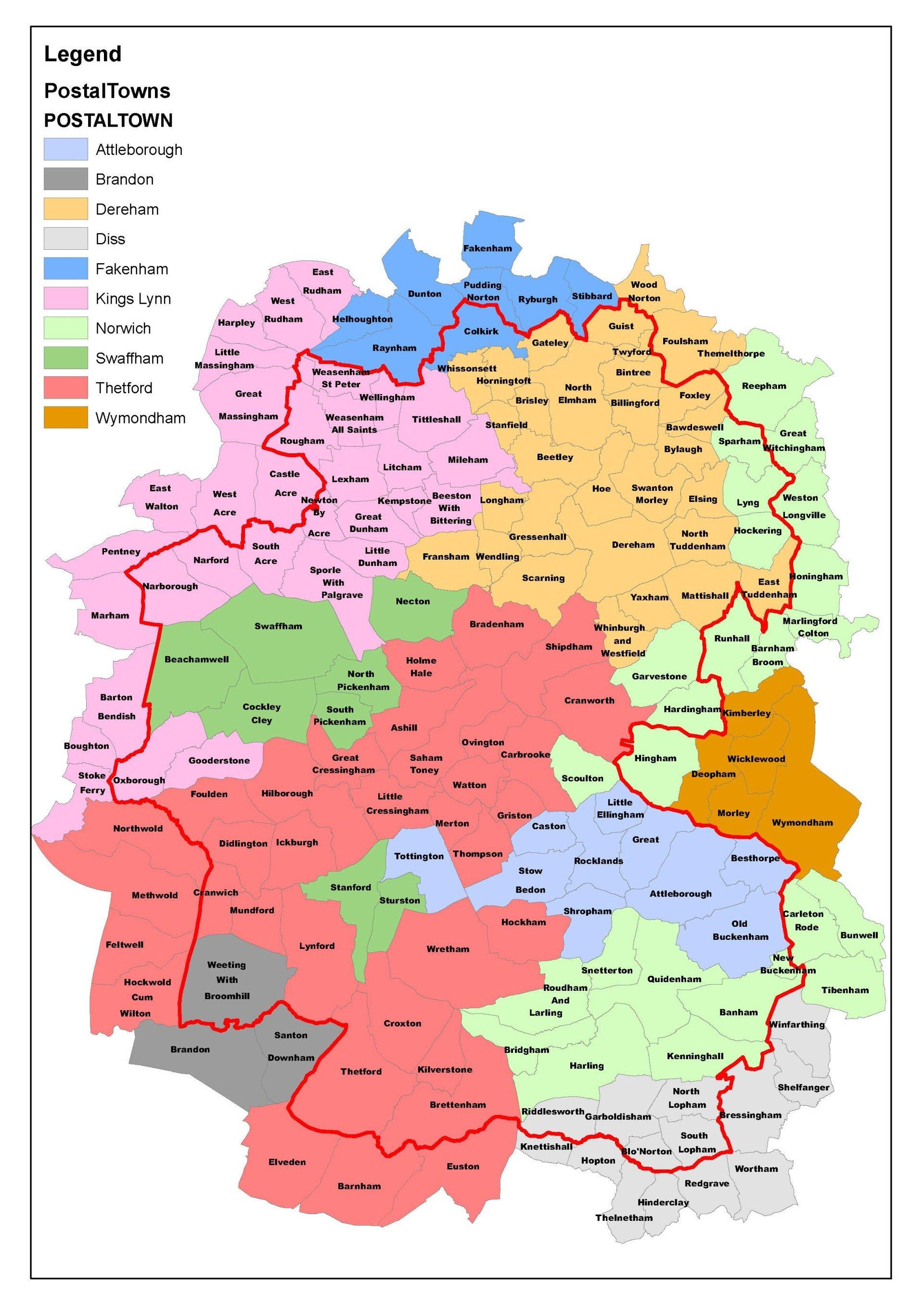 Map of Breckland