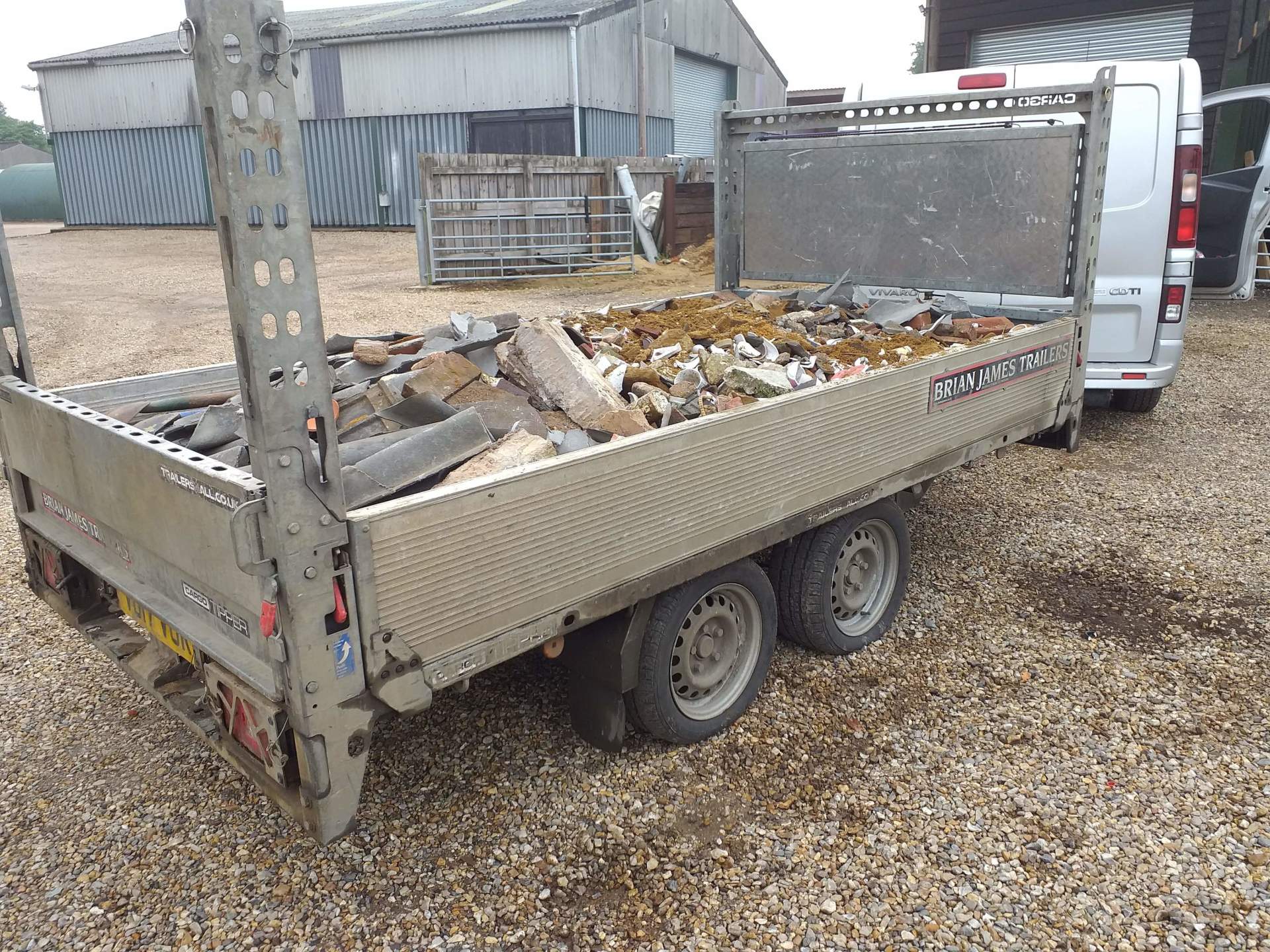 A full load of rubble on our new trailer