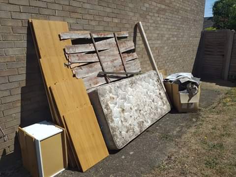 Various items out for a house clearance in Norfolk