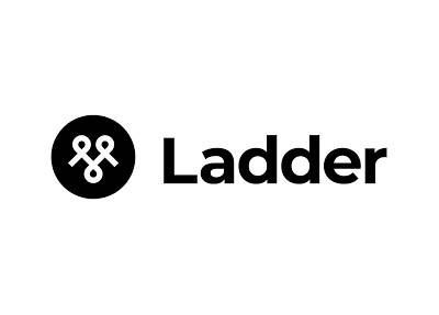 Black and white Ladder logo: a stylized double 