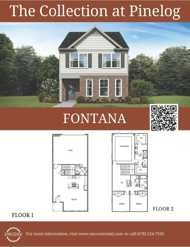 An advertisement for a house called the collection at pinelog fontana