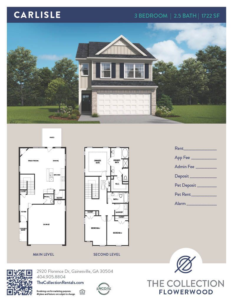A floor plan of a house called carlisle by the collection flowerwood