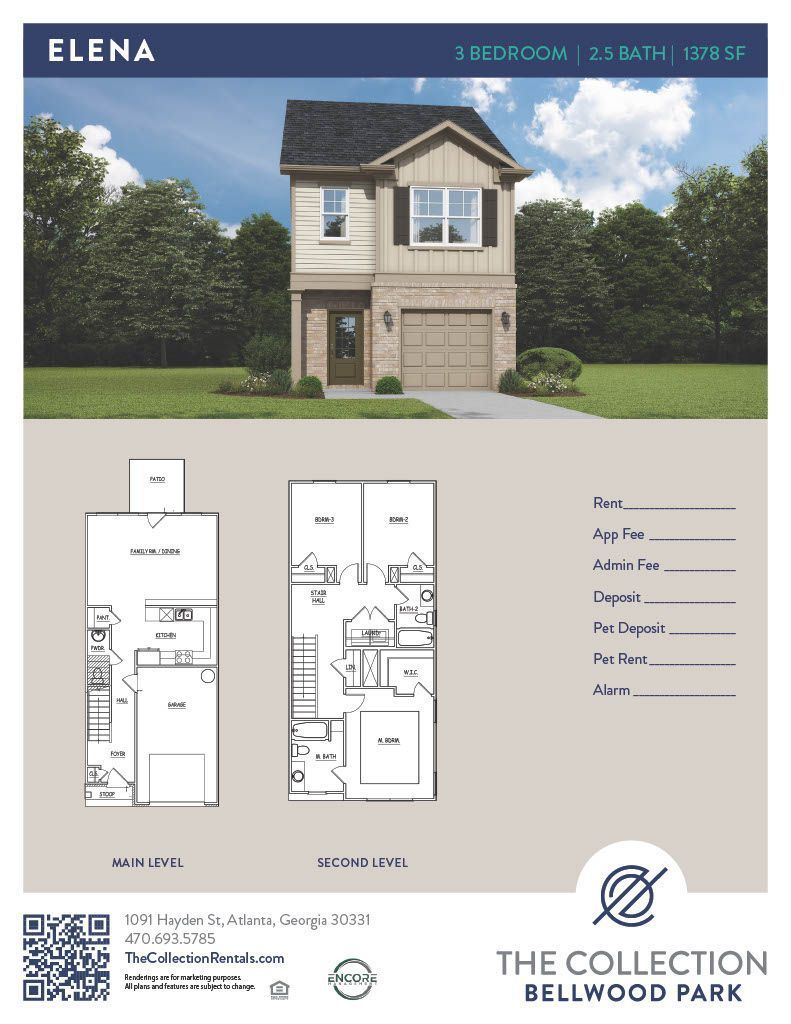 A floor plan of a house called elena by the collection bellwood park