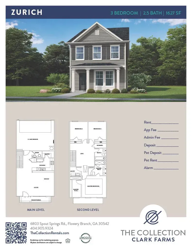 A floor plan of a house called zurich by the collection clark farms