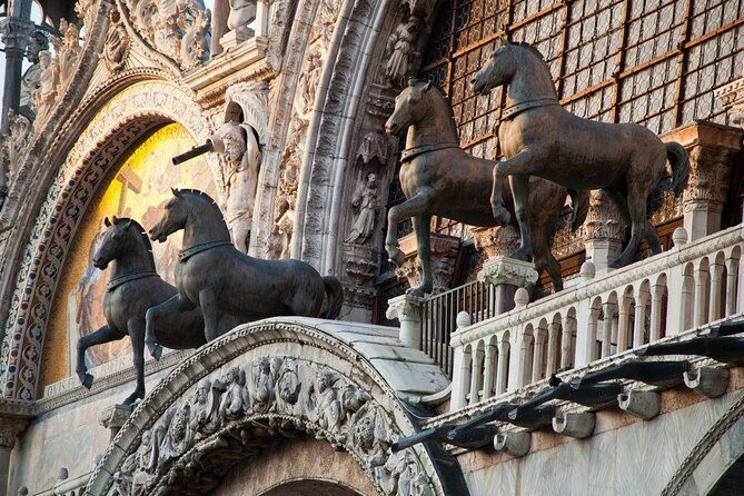 Discover the golden mosaics and Byzantine architecture of St. Mark's Basilica on a private guided tour of Venice.