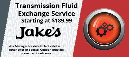 A transmission fluid exchange service is starting at $ 189.99 at jake 's