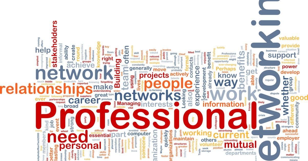 Professional Networking Graphic with lots of words