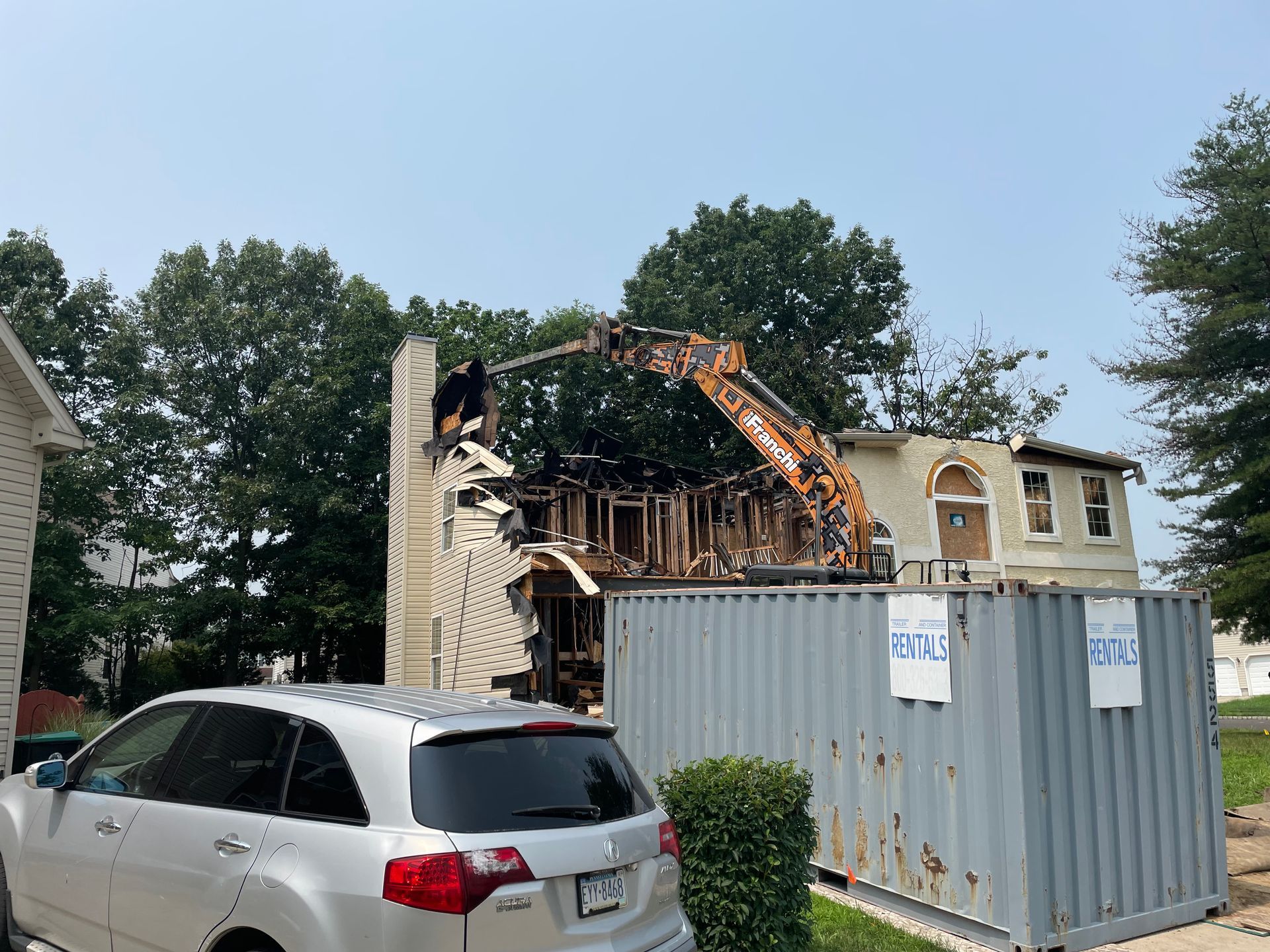 Ongoing Demolition of House — Sewell, NJ — Mark  Franchi Demolition