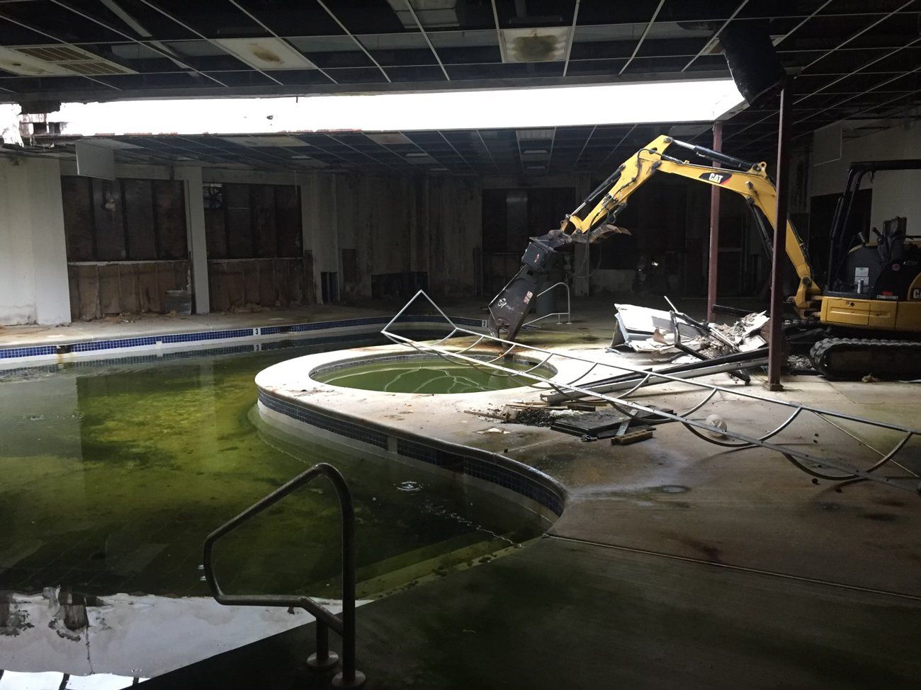 Demolision on Pool Using Excavator — Demolition in Sewell, NJ