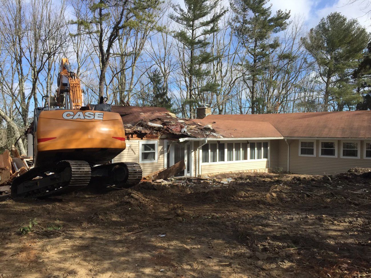 Excavator and White House — Demolition in Sewell, NJ