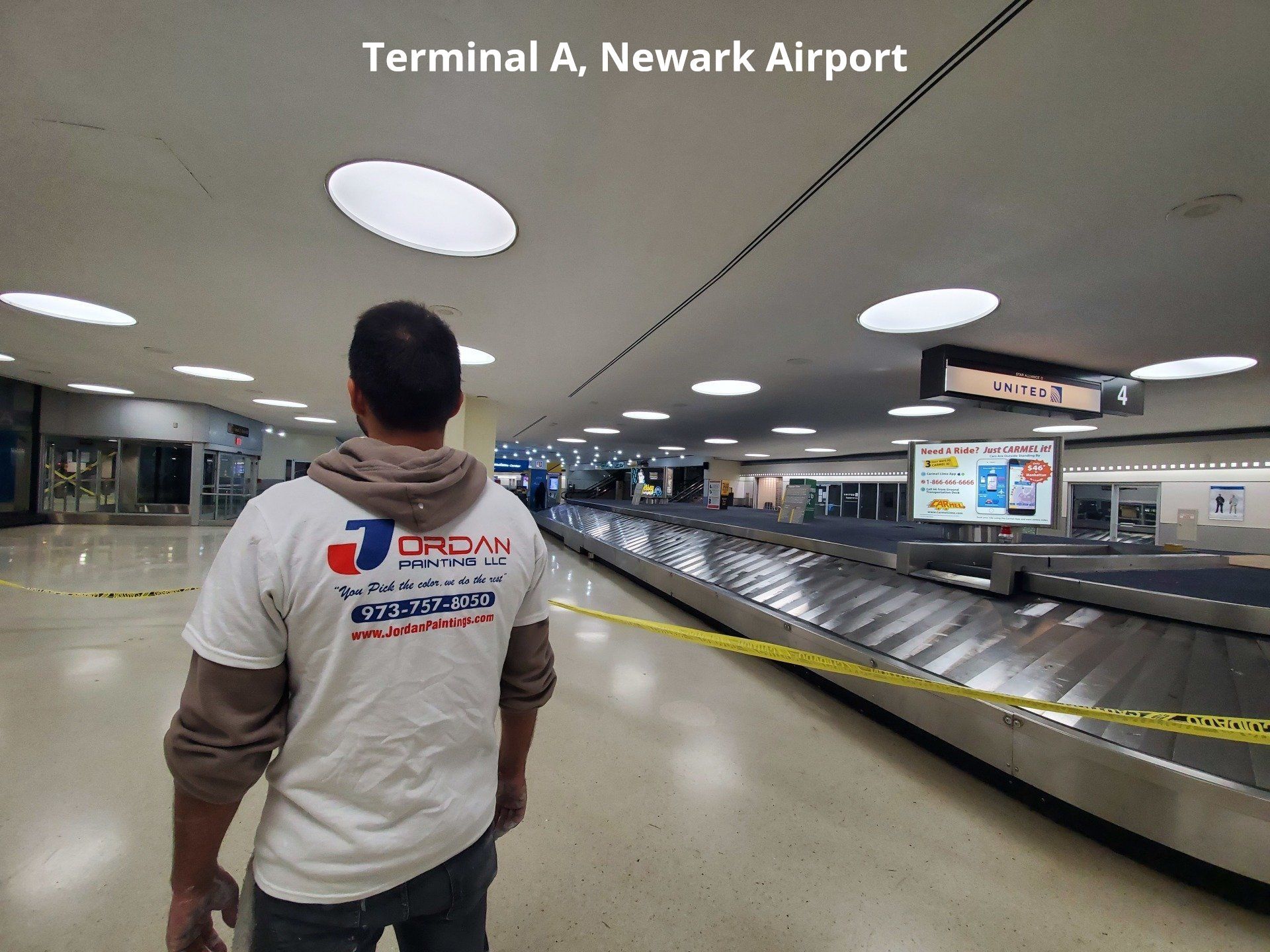 Painting level #2 on the terminal A at Newark airport in New Jersey