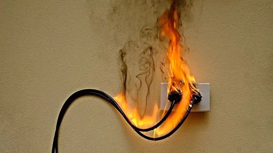 dangerous situations to recognize electrical fire in throop