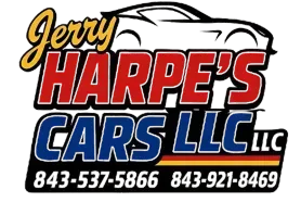 Jerry harpe 's cars llc logo with a car on it