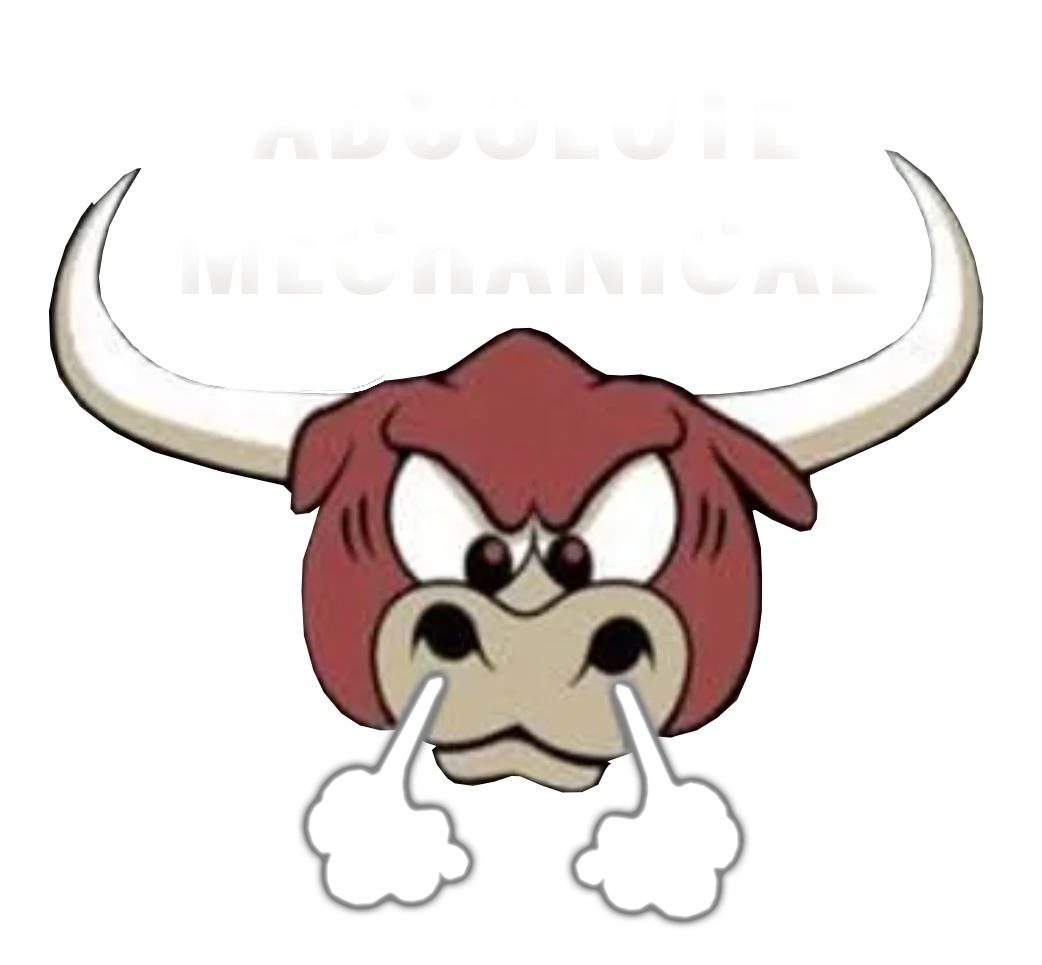 A logo featuring a cartoon bull with a maroon head, white horns, and steam blowing from its nostrils.